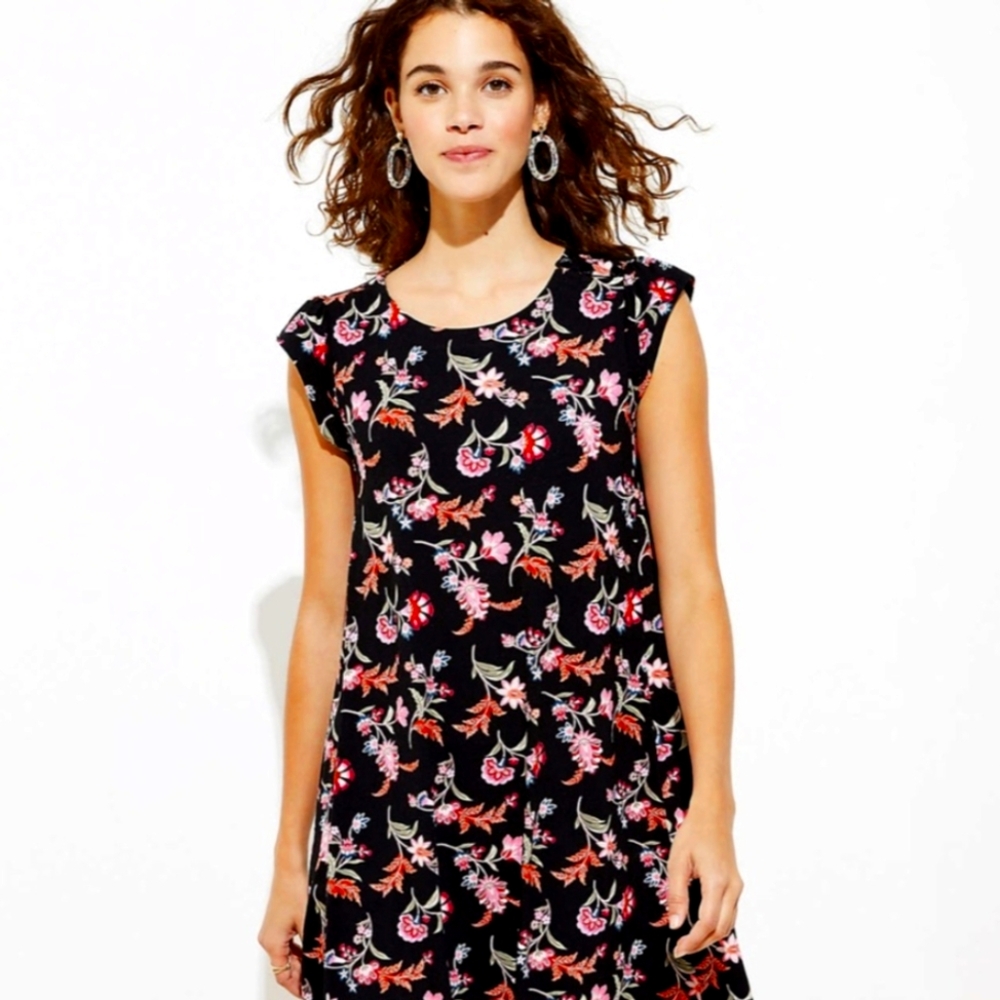 Loft Floral Swing Dress